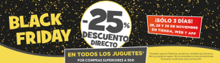 25% descuento directo en todos los juguetes