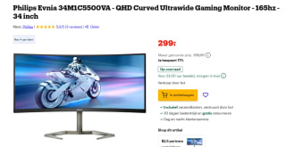 Philips 34M1C5500VA 34" QHD Gaming monitor voor €299 bij Bol