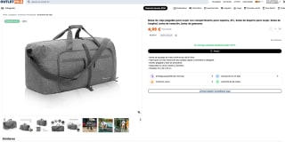 Bolsa de viaje plegable con compartimento para zapatos 65L a solo 4,99€