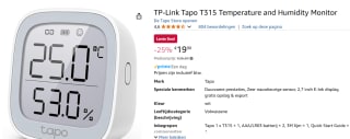 TP-Link Tapo T315 Smart thermometer and hygrometer voor €19,90 via Amazon