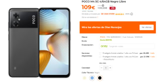 Movil POCO M4 5G 4/64GB Negro Libre por 109€