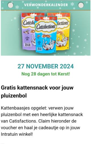 Gratis kattensnack ophalen bij Intratuin
