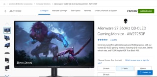 Alienware AW2725DF 27" QHD 360Hz QD-OLED Gaming Monitor – £620.02