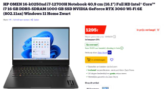HP OMEN 16-k0250nd i7-12700H 16.1" RTX3060 Gaming laptop voor €1295 bij Bol.com