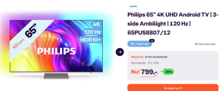 Philips The One (65PUS8807) - Ambilight (2022) voor €799 bij ibood