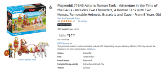 Playmobil Asterix: Romeinse strijdwagen (71543) voor €14,99 bij Amazon