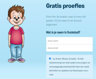 Vraag een gratis proefles aan bij Duck Typen