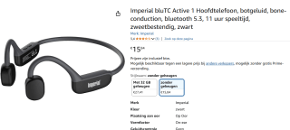 Imperial BluTC Active 1 - bluetooth bone conduction headset voor €15,84 bij Amazon