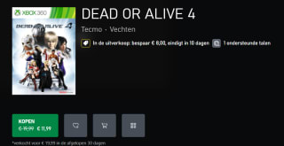Dead or Alive 4 voor €11,99 in de Xbox store