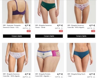 Ropa interior de mujer y hombre DIM desde solo 0,99€ grandes ofertas