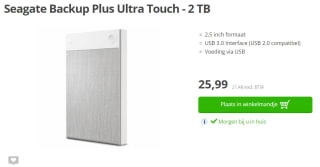 Seagate Backup Plus Ultra Touch, 2TB, Wit voor €25,99 bij Paradigit