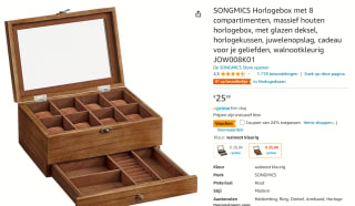 Horlogebox Tosside Songmics voor €19,75 bij Amazon