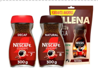 20% dto Por la compra de 1 café soluble NESCAFÉ frasco 300 g y 1 café soluble NESCAFÉ DOYPACK 275 g