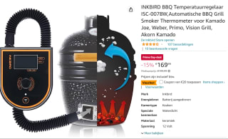 INKBIRD BBQ Temperatuurregelaar ISC-007BW voor €149,99 bij Amazon.nl