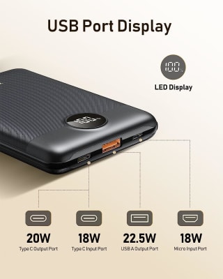 Auronic Powerbank - 10.000 mAh voor €18,39 bij Amazon