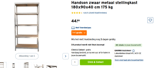 1+1 gratis op een Handson zwaar metaal stellingkast 180x90x40 cm 175 kg bij de Gamma