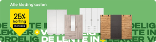 25% korting op alle kledingkasten bij Leen Bakker