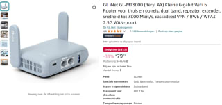 GL.iNet GL-MT3000 (Beryl AX) router voor €79,73 bij Amazon