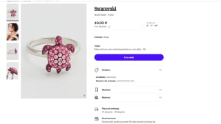 Swarovski Anillo, Mustique Mar Life Tortugas Anillo Rosa por 40€