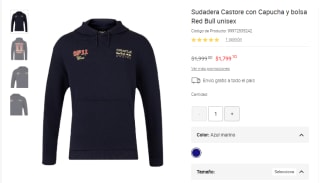 Sudadera Castore Red Bull por $1,799.10 en Liverpool