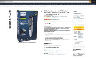 Philips Beardtrimmer Serie 3000 Barbero Recortadora de Barba con Tecnología Lift & Trim por solo 16,90€