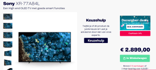Sony Bravia OLED XR-77A84L voor €2999 bij Smitsarnhem