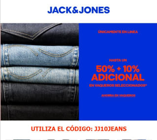 -10% Adicional en jeans marca Jack and jones + 50% descuento