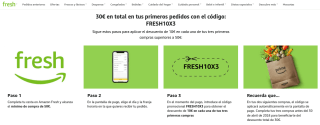 Código 30% Descuento en Amazon Fresh pedidos superior a 50€