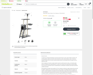 Rascador Para Gatos Con Hamaca por solo $37.990