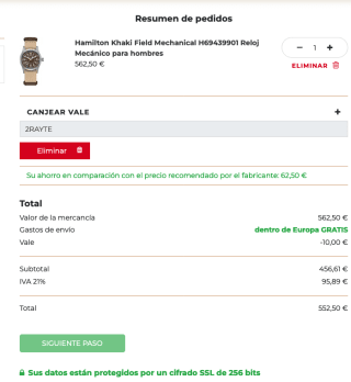 Reloj Hamilton Khaki Field Mechanical Beige por solo 562€