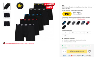 CR7 Cristiano Ronaldo Hombre Calzoncillos bóxer Pack de 5 por 19,99€