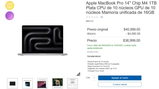 MacBook Pro 14" M4 1TB 16GB por $36,999 | Descuento Costco