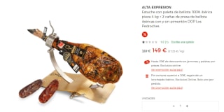 Estuche con Paleta de bellota 100% ibérica + 2 cañas presa bellota ibéricas por 139€