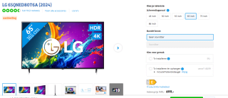 LG 65QNED80T6A - 65 inch - 4K QNED - 2024 voor €699 bij Coolblue