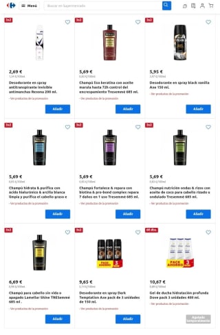 3×2 en Tresemme desde Carrefour .