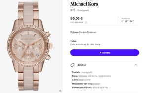 Reloj Cronografo de Mujer Michael Kors RITZ por 96€