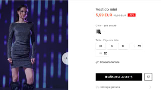 Vestido corte mini con manga larga ajustada y escote barco por 5.99€