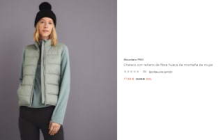 Chaleco con relleno de fibra hueca de montaña de mujer Mountain Pro por 17.99€