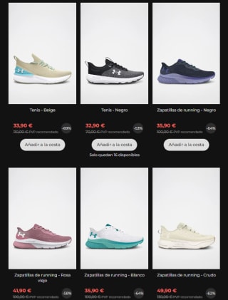 Calzado Under Armour desde solo 12,50€