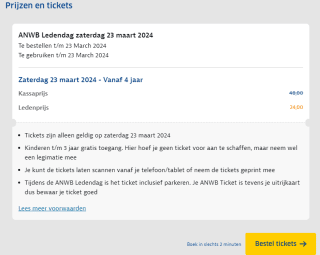 ANWB ticket Ledendagen in de Efteling voor €24 incl. parkeren op 23 & 24 maart