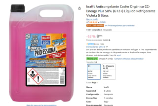 krafft Anticongelante Coche Orgánico CC-Energy Plus 50% (G12+) Líquido Refrigerante Violeta 5 litros por 8,07€