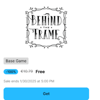 Behind the Frame: The Finest Scenery gratis via EpicGames