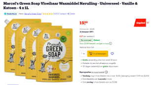 4x Marcel's Green Soap Wasmiddel Navul Vanille & Katoen 23 Wasbeurten 1 liter voor €15,50 bij Bol