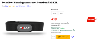Polar H9 Hartslagsensor Zwart M-XXL voor €42,32 bij Bol