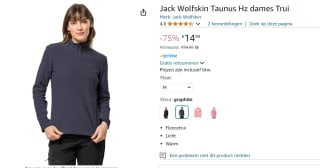 Jack Wolfskin Fleece trui "Taununs" voor €14,99 bij Amazon