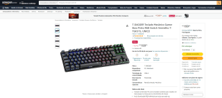 Teclado Gamer da T-Dagger, modelo Bora RGB Switch Outemu - R$ 199,90
