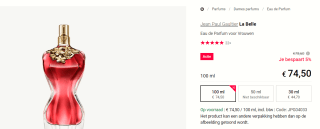 Jean Paul Gaultier LA BELLE Eau de Parfum 100ml voor €74,50 bij Notino