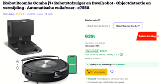 iRobot Roomba Combo j7+ Robotstofzuiger met dweilfunctie voor €639 bij Bol.com