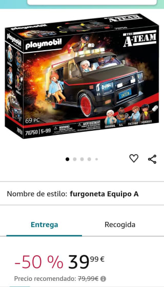 Playmobil Furgoneta del Equipo A por 39,99€.