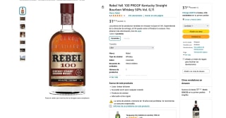 Whiskey Rebel Yell 100 PROOF Kentucky Straight Bourbon 50% Vol. 0,7l por solo 31,01€